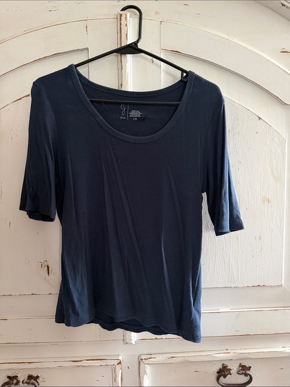Joie Navy Scoop Neck Short Sleeve Tee